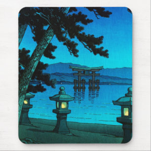 Cooles japanisches moonlit Nachttormeerhasui Mousepad
