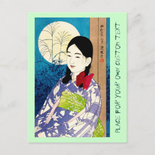 Cooles japanisches Schönheitsjunges Mädchen Natori Postkarte
