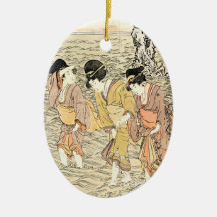 Cooles japanisches Vintages ukiyo-e drei Keramikornament