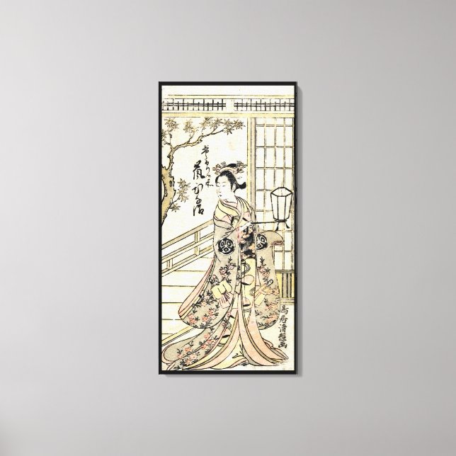 Cooles japanisches Vintages Ukiyo-e-geisha Leinwanddruck (Vorderseite)