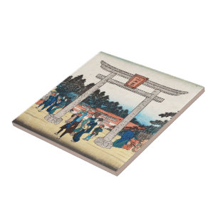 Cooles japanisches Vintages ukiyo-e Torus-Tordorf Fliese