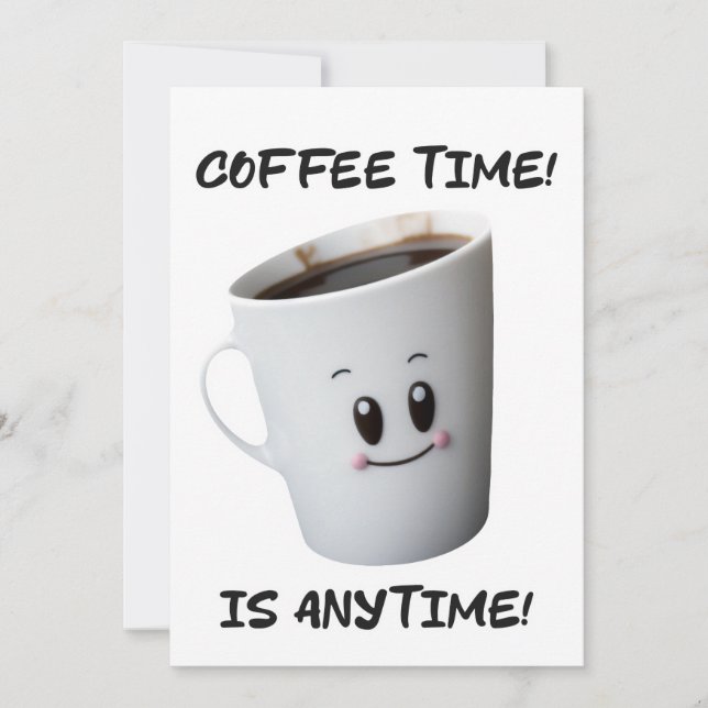 cooles Kaffeebecher-Design Einladung (Vorderseite)