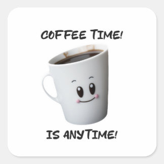cooles Kaffeebecher-Design Quadratischer Aufkleber