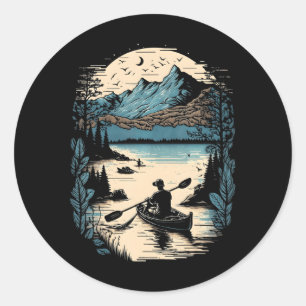 Cooles Kajak Outdoor Einzigartiges Kajakboot Runder Aufkleber