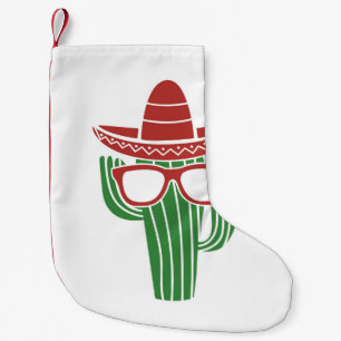 Cooles Kakteen-Maskottchen mit Sombrero-Hut und Br Kleiner Weihnachtsstrumpf