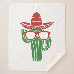 Cooles Kakteen-Maskottchen mit Sombrero-Hut und Br Sherpadecke