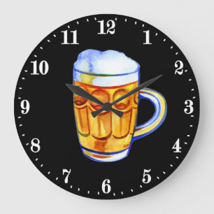 cooles Kaltbier-Bar Große Wanduhr