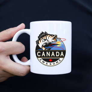 Cooles Kanada Phantastisch Outdoor Fishing-Wappen Kaffeetasse