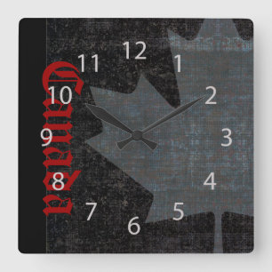 cooles kanadisches Ahornblatt auf schwarzer Uhr
