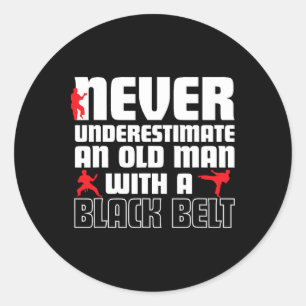 Cooles Karate Spaß Shirt für Männer. Funny Martial Runder Aufkleber