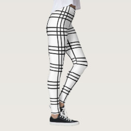 Cooles Kariertes Tartan, schwarz und weiß Leggings