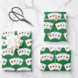 Cooles Kartenmuster Party Geschenkpapier Set