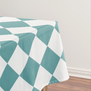 Cooles Kastenmuster Blau Weiße Retro-Chic Tischdecke