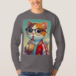 Cooles Katzen-Trinkboba T-Shirt