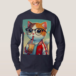Cooles Katzen-Trinkboba T-Shirt