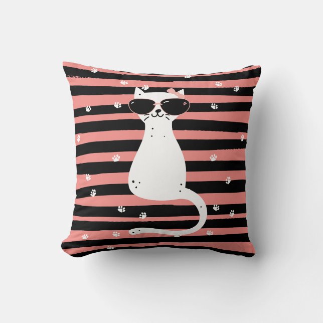 Cooles Katzenkissen Kissen (Vorderseite)