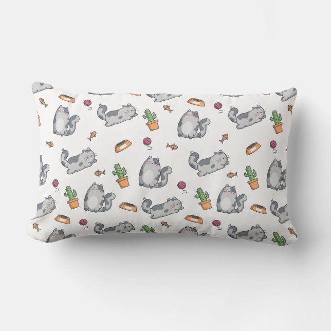 Cooles Katzenmuster Lendenkissen (Vorderseite)