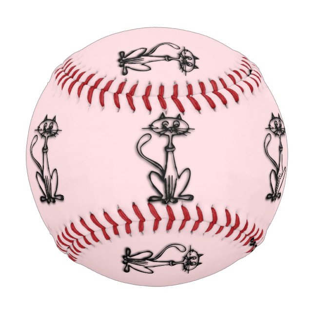 Cooles Katzenrosa Baseball (Rückseite)