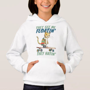 Cooles Katzenskateboarding, das sie nicht witzig h Hoodie