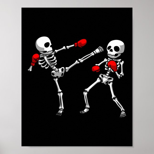 Cooles Kickboxdesign für Männer - Kickboxer Box Poster (Vorne)