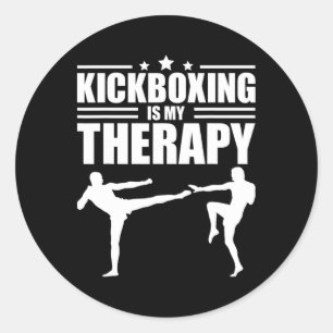 Cooles Kickboxen für Männer Frauen Kickboxer Worko Runder Aufkleber