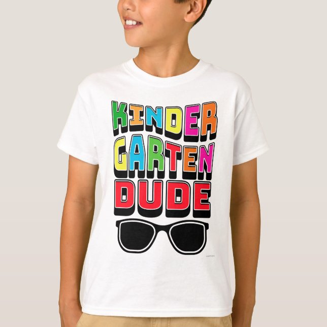 Cooles Kindergarten-Typ-Design farbenfrohe Schulst T-Shirt (Vorderseite)