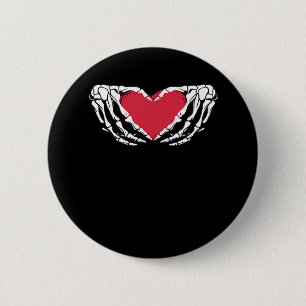 Cooles klassisches Funny Skeleton Handherz - Valen Button