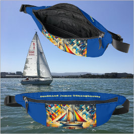 Cooles klassisches Segelboot, Abstrakt geometrisch Bauchtasche