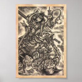 Cooles klassisches Vintages japanisches Dämon-Täto Poster