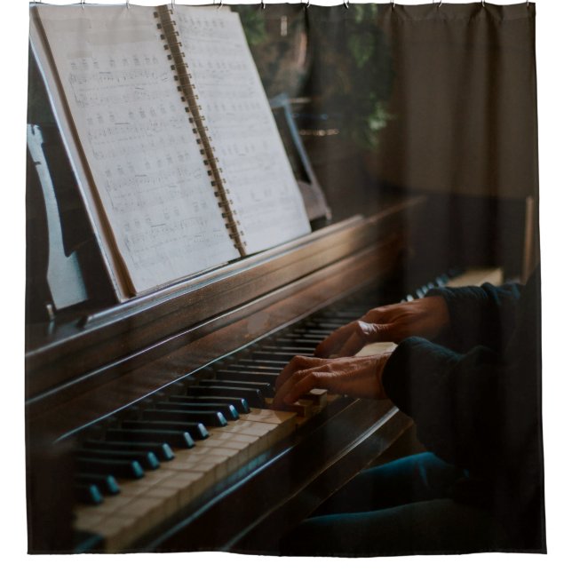 Cooles Klavier Duschvorhang (Vorderseite)