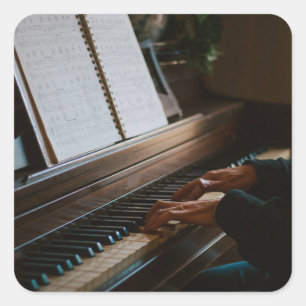 Cooles Klavier Quadratischer Aufkleber