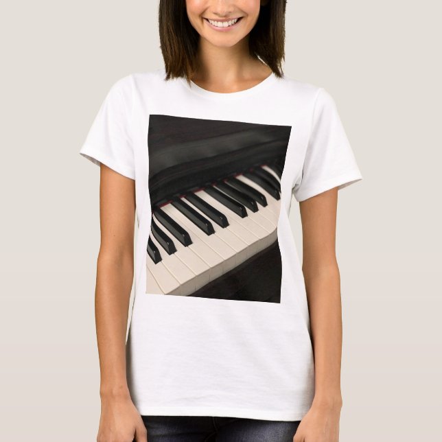 Cooles Klavierdesign T-Shirt (Vorderseite)
