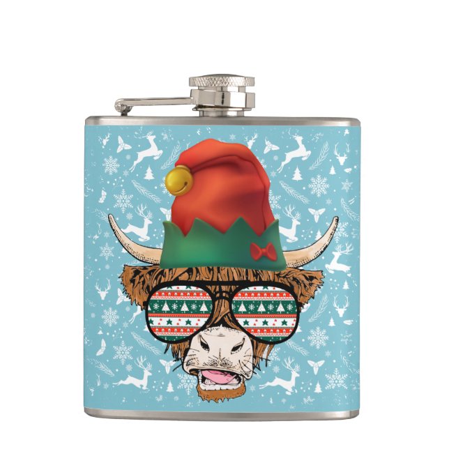 Cooles Kleine Geschenk Santa Cow Erwachsene Flachmann (Vorderseite)