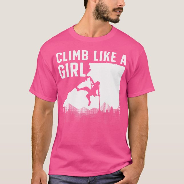 Cooles Klettern am Felsen T-Shirt (Vorderseite)