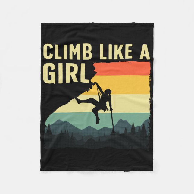 Cooles Klettern für Frauen Mädchen Berg Fels C Fleecedecke (Vorderseite)