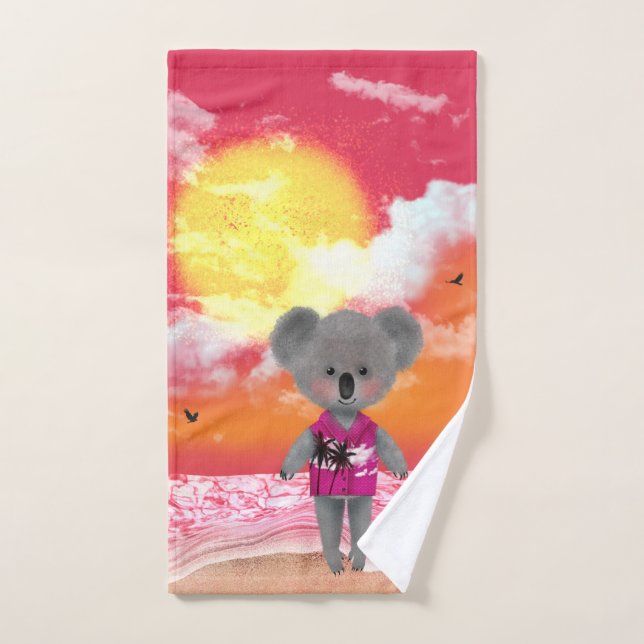 Cooles Koala am Strand von Sunset Beach Handtuch (Handtuch)