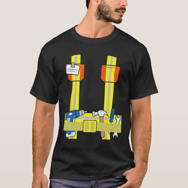 Cooles Kostüm für Bauarbeiter T-Shirt (Vorderseite)