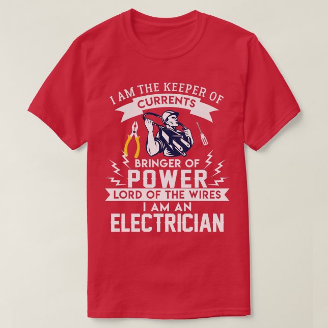 Cooles Kostüm für den Elektrofachmann T-Shirt (Design vorne)