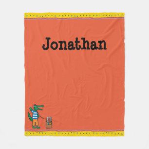 Cooles Krokodil hört Musik Fleecedecke