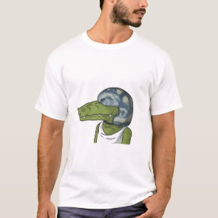 Cooles Krokodil mit Helm Lustiges Tier T-Shirt
