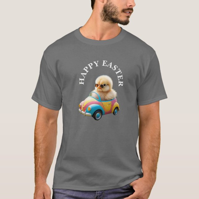 Cooles Küken Autofahren Osterwagen Mens T - Shirt (Vorderseite)
