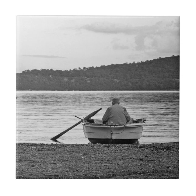 Cooles Kulturleben Foto der ägäischen Fischer Fliese (Vorderseite)