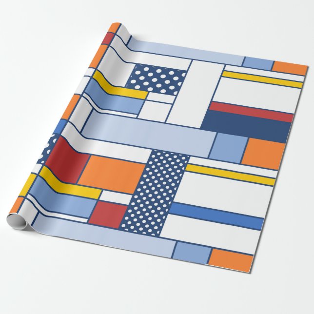 Cooles Kunstgeschenkpapier Mondrian Geschenkpapier (Ungerollt)