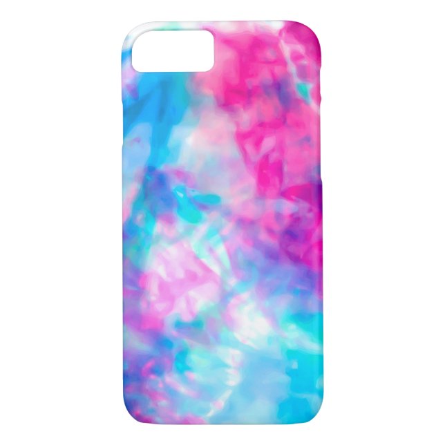 Cooles Künstlerisches Girl Lila Pink Blue Gefärbte Case-Mate iPhone Hülle (Rückseite)