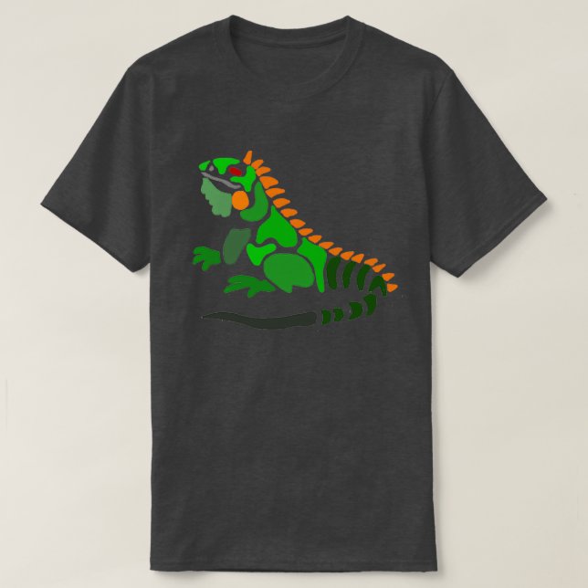 Cooles Künstlerisches Grün Iguana Abstrakte Kunst  T-Shirt (Design vorne)