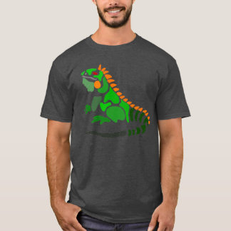 Cooles Künstlerisches Grün Iguana Abstrakte Kunst  T-Shirt