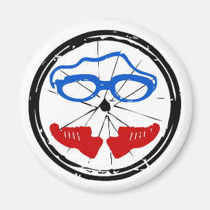 Cooles künstlerisches Logo des Triathlon Magnet