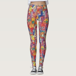 Cooles Künstlerisches Stadtbild Wasserfarben Muste Leggings