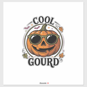 Cooles Kürbis-Shirt Vintage Halloween-Sonnenbrille Aufkleber