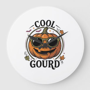 Cooles Kürbis-Shirt Vintage Halloween-Sonnenbrille Große Wanduhr